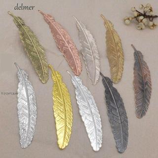 DELMER Lông Vũ Mặt Dây Đánh Dấu Trang, Phong Cách Dân Tộc Ins Kim Loại Lông Dấu Trang, Đạo Cụ Chụp Ảnh Đẹp Sáng Tạo DIY Handmade Bookmark Sinh Viên
