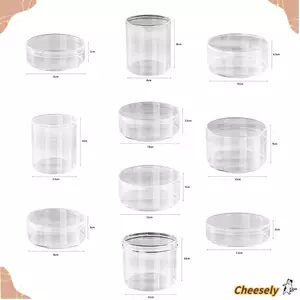 Hộp nhựa CHEESELY, có nắp Hộp lưu trữ tròn, Hộp quà trong suốt chống bụi đa kích thước thực tế tại nhà
