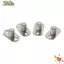 NOTE1 4 Hướng dẫn sàn, Cửa chuồng trượt bằng thép 1,5 * 0,79 Inch, Cửa trượt bằng nhựa bạc Giá đỡ con lăn Hướng dẫn nội thất Phần cứng