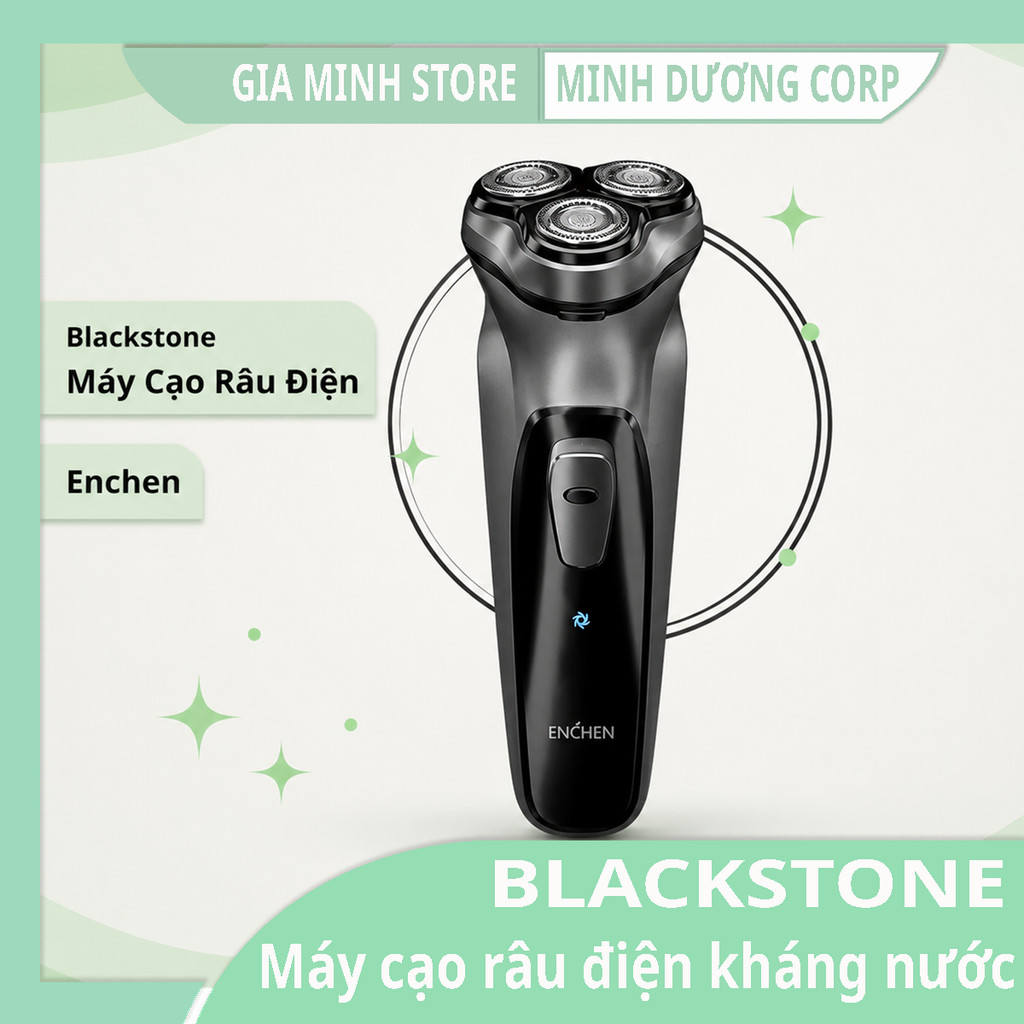 Máy Cạo Râu Điện Xiaomi Mijia S101 / S500 & Enchen BlackStone 3 Đầu Cạo Nổi 3D Lưỡi Dao Kép Tự Mài Chống Nước IPX7