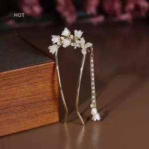 JULYHOT Trung Quốc Hanfu Phụ Kiện Tóc Dài sel Vintage Lily Of The Valley Hình Chữ U Kẹp Tóc Hoa Handmade Tóc Stis Dành Cho Nữ Massivedeals