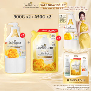 Combo 2 chai sữa tắm hương nước hoa Pháp Enchanteur Deluxe 900g (Tặng mùi ngẫu nhiên)