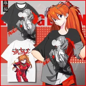 Anime Áo Thun EVA Evangelion Unsiex Top Cosplay Tay Ngắn Dáng Rộng Thời Trang Áo Thun Plus Kích Thước