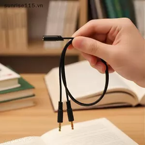 Bộ chuyển đổi bộ chia âm thanh tai nghe 2 trong 1 SRVN hỗ trợ micrô và nhạc Dual Ja để giáo dục và du lịch trực tuyến.