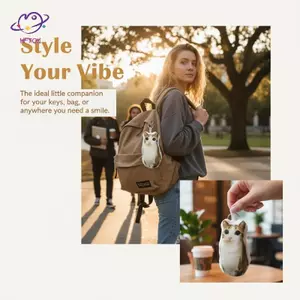 HFTOY Phim hoạt hình sang trọng Cú móc khóa bằng giọng nói Mặt dây chuyền xoay vui nhộn cho ví và móc khóa ~