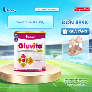 Sữa bột Gluvita Gold dành cho người tiểu đường - Giúp kiểm soát đường huyết - Lon 900g