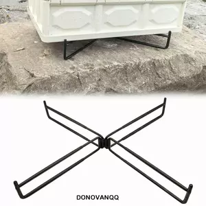 Khung hỗ trợ đế xô DONOVANQQ, Giá đựng đồ gấp cắm trại có thể gập lại trọng lượng nhẹ, Giá đỡ chống trượt bằng sắt đa năng Giá đỡ làm mát di động
