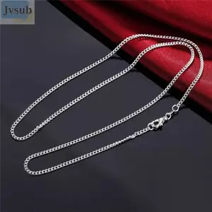 Vòng cổ chuỗi bên JVSUB, Vòng cổ bạc 925 40-75cm, Trang sức thời trang 2MM Quà tặng Dây chuyền nam nữ