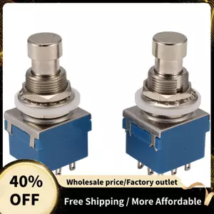 2 Chiếc Đàn Guitar Hiệu Ứng Công Tắc 9-Pin 3Pdt Guitar Hiệu Ứng Bàn Đạp Hộp Stomp Chân Kim Loại Công Tắc True Bypass Xanh Dương