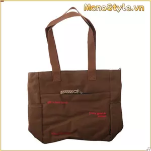 Túi đeo vai bằng vải MONOSTYLE, Túi sách học sinh hình vuông bằng vải canvas, Túi vải cầm tay
