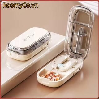Hộp chia thuốc ROOMYCO chống bụi, bộ chia cho viên nhỏ/lớn, kèm hộp lưu trữ