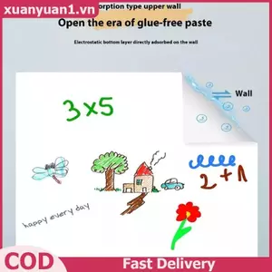 XUAN Bảng Trắng Treo Tường Tĩnh Điện 45x60CM Tĩnh Điện Có Thể Tái Sử Dụng Bám Không Cần Keo Cho Trẻ Em Vẽ Phòng Học VN