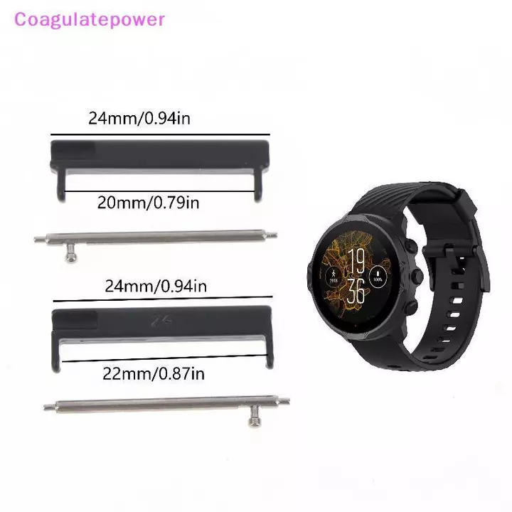 Coa 1 Cặp 24mm Đến 22mm / 20mm Dây Đeo Tay Adapter ForSuunto7 / 9 / D5i Phụ Kiện Đồng Hồ Thông Minh Đồng Hồ Thông Minh Đồng Hồ Thông Minh Kết Nối Thay Thế Wer