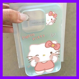 Ốp lưng mờ trong Hello Kitty hồng phong cách INS trẻ trung cho iPhone 17 16 15 14 13 11 12 Pro Max chống trầy xước bền