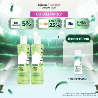 Bộ 2 chai Dung Dịch Vệ Sinh Phụ nữ Lactacyd Odor Fresh Ngăn Mùi 24H 250ml/chai