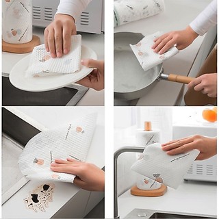 Khăn giấy lau đa năng lau bếp 40 miếng hình thú cute có thể giặt được và tái sử dụng 88289