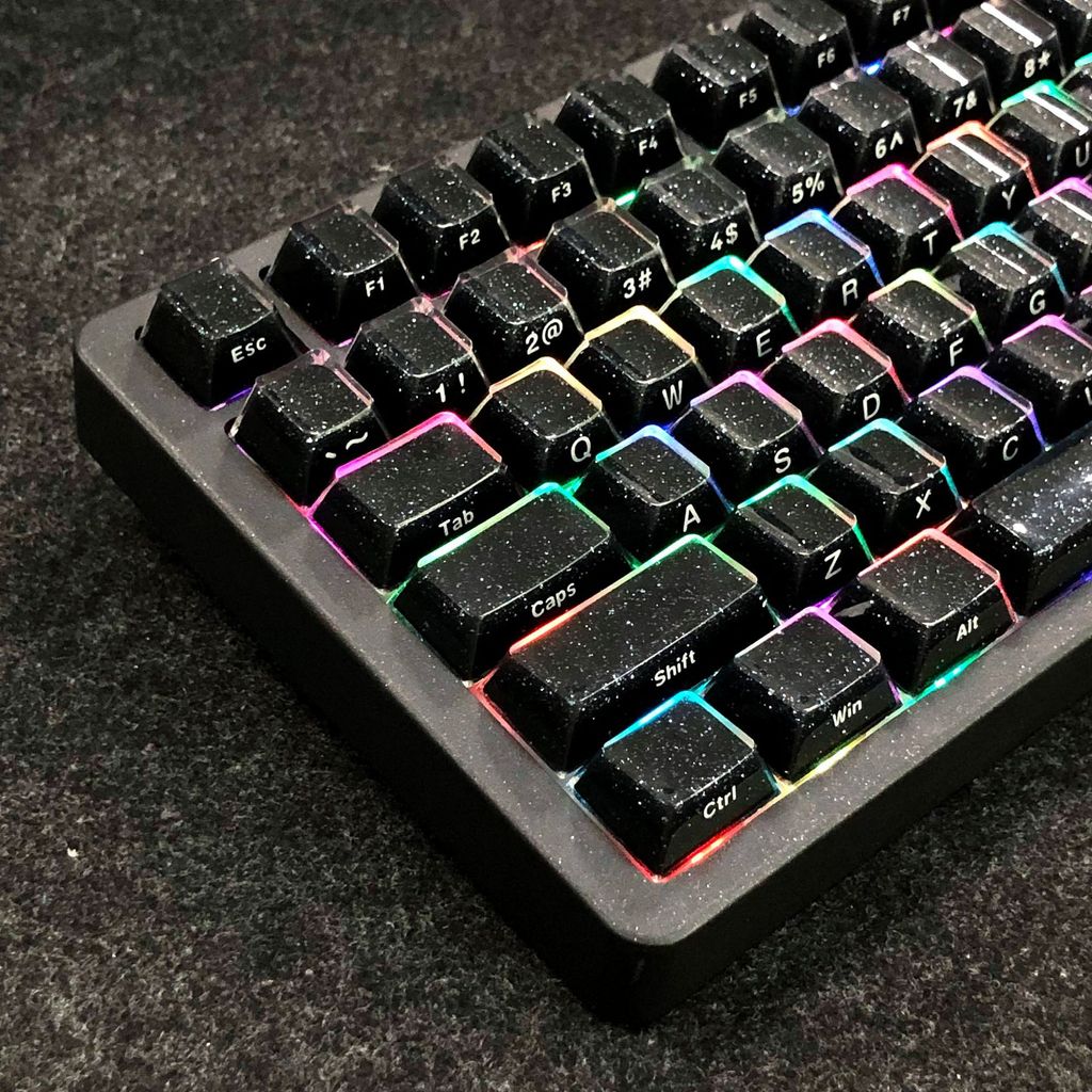 120 Phím Đầy Sao Pha Lê Đen Jelly PBT Keycap Double Shot PC Keycaps Cho Bàn Phím Cơ | BigBuy360 - bigbuy360.vn