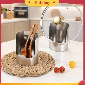 Huluboy| Dụng cụ sắp xếp nắp nồi bằng thép không gỉ Dụng cụ sắp xếp nhà bếp chắc chắn cho bếp bên cạnh Giá sắp xếp nhà bếp bằng thép không gỉ – Thìa cắt nắp nồi dọc cho mặt bàn