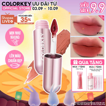 COD [MUA 1 TẶNG 1] Son Bùn Lì Mịn Dễ Tán COLORKEY, Không Khô Môi, Che Phũ Rảnh Môi 2g