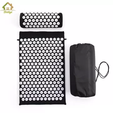 Thảm bấm huyệt Bothyi có gối Thảm bấm huyệt di động và Bộ gối đệm nhỏ gọn cho Yogis, Gia đình, Phòng thu kéo dài
