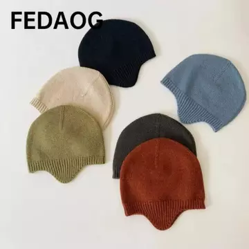 Mũ dệt kim cho bé FEDAOG, Bảo vệ tai cho bé gái Mũ beanie trẻ em, Mũ lưỡi trai Cotton dễ thương Thu đông Mũ lưỡi trai trẻ sơ sinh Đạo cụ chụp ảnh
