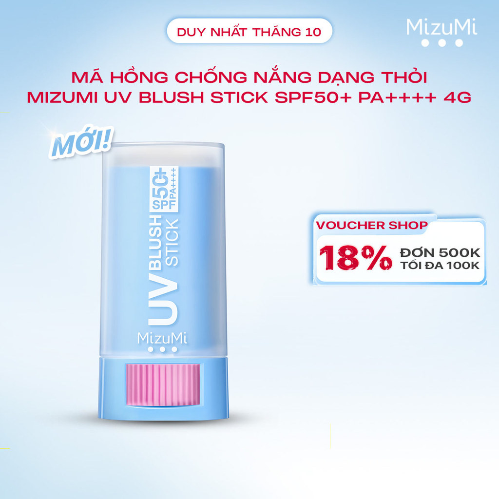 [MỚI] Má hồng chống nắng dạng thỏi MizuMi UV Blush Stick SPF50+ PA++++ 4g