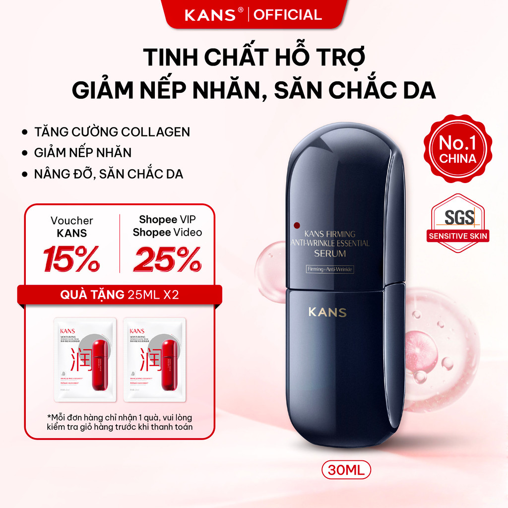 [HÀNG MỚI VỀ] KANS Serum Săn Chắc Da & Giảm Nếp Nhăn 30ml Giúp Tăng Độ Đàn Hồi, Hỗ Trợ Thúc Đẩy Collagen, Chống Lão Hóa