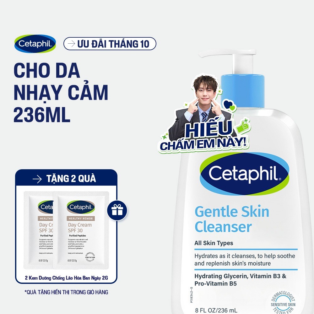 Sữa rửa mặt dịu lành cho da nhạy cảm CETAPHIL GENTLE SKIN CLEANSER 236ML