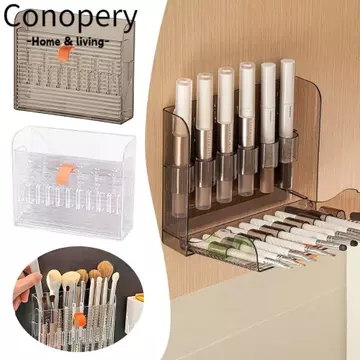 Hộp đựng son môi treo tường CONOPERY, Hộp đựng son môi trong suốt chống bụi, Hộp đựng mỹ phẩm có thể gập lại nhiều ngăn