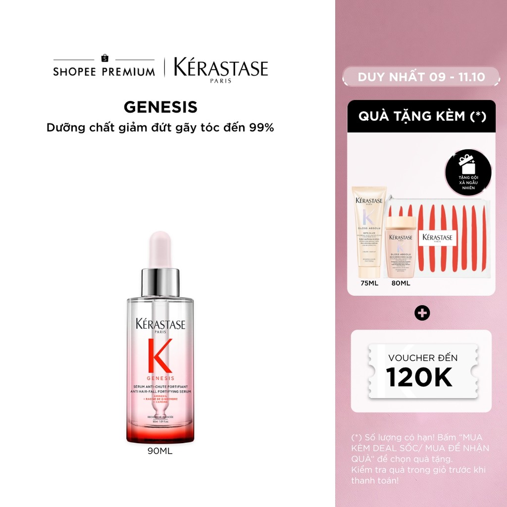 Serum dành cho da đầu giúp giảm gãy rụng và đứt gãy tóc đến 84% sau 6 tuần - Kérastase Genesis 90ml