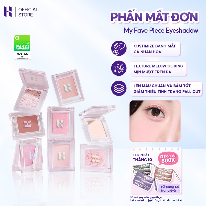 Phấn Mắt Đơn My Fave Piece Eyeshadow Chuẩn Màu Dễ Tán Bám Tốt HOLIKA HOLIKA