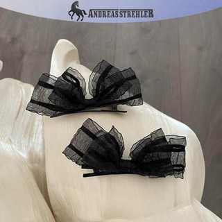 Onetimingfine 2 Chiếc Bé Gái Dễ Thương Nơ Kẹp Tóc Bên Kẹp Đen Màu Be Hairgrips Mũ Đội Đầu Phụ Nữ Đảng Lễ Hội Phụ Kiện Tóc VN