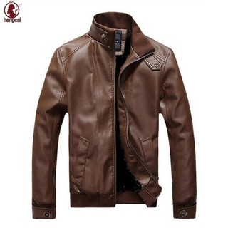 Áo khoác da nam Slim Punk Style Stand-Up Collar Zipper Cardigan Top