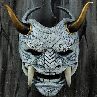 [gazi] Ma Nhật Bản Hannya Mặt nạ hóa trang Halloween Prajna Mặt nạ nửa mặt Samurai VN