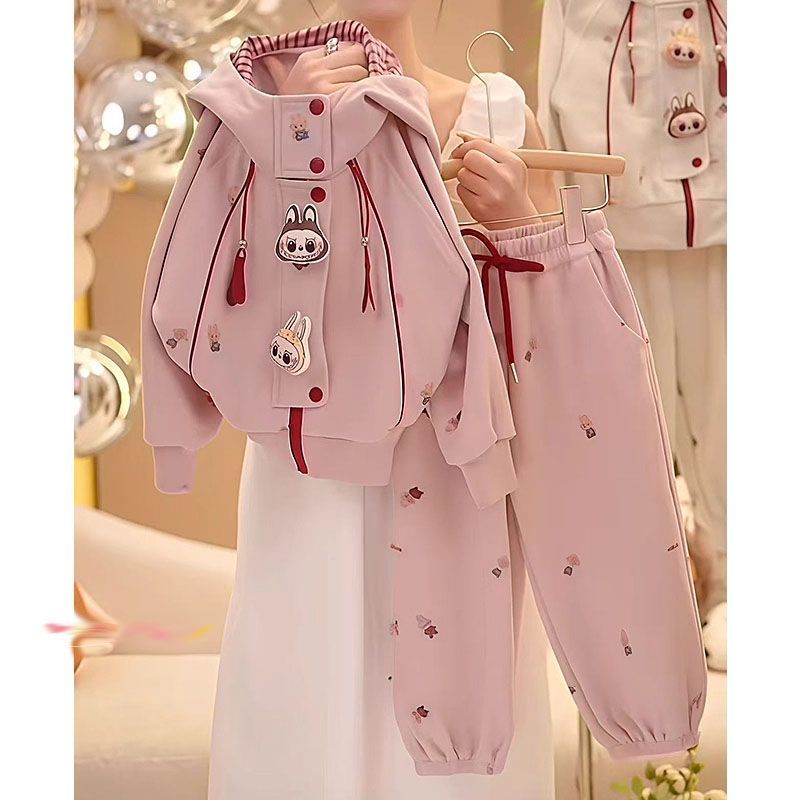Bé Gái Phong Cách Mới Phiên Bản Hàn Quốc Quần Áo Thu Đông Bé Dễ Thương Phong Cách Phương Tây Top Có Mũ Trùm Đầu Xuân Thu Hoạt Hình Thường Ngày Phù Hợp Với