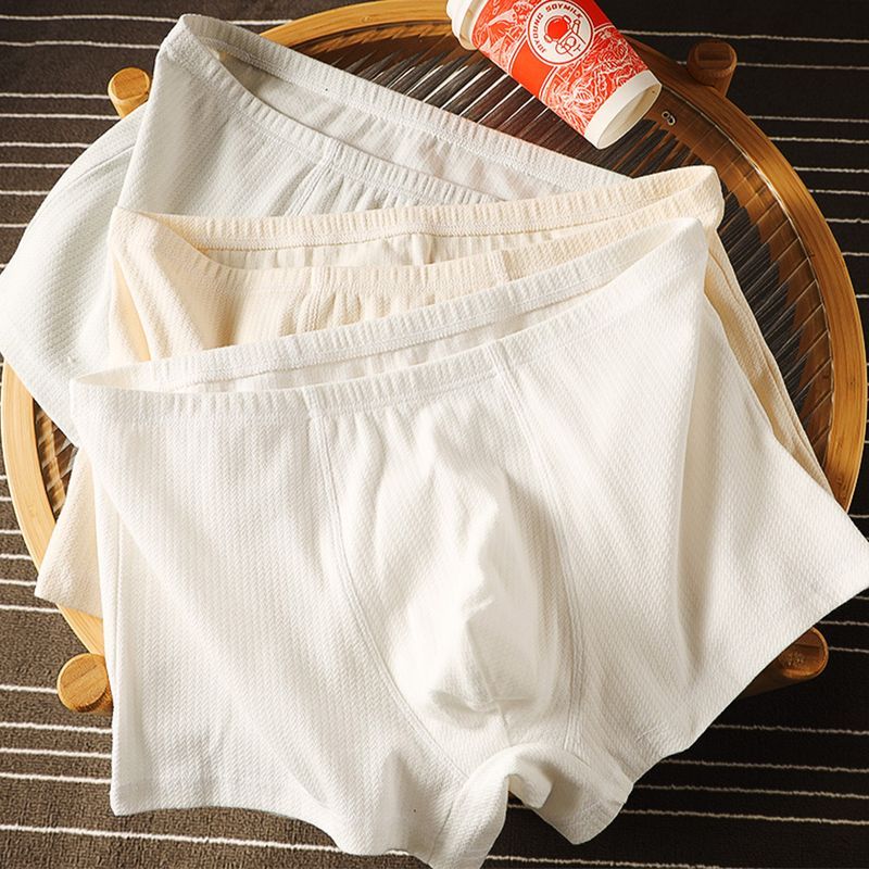 Quần Lót Nam Thoải Mái Thoáng Khí Quần Lót Cotton Đơn Giản Màu Trơn Quần Đùi Boxer