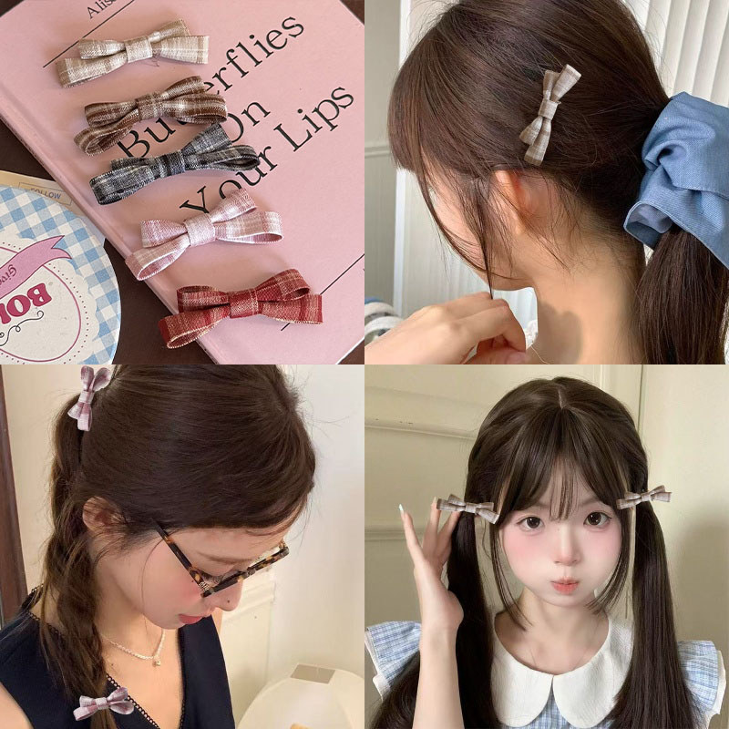 Kẻ Sọc Mới Nơ Kẹp Tóc Thời Trang, Dễ Thương cho Phái Nữ