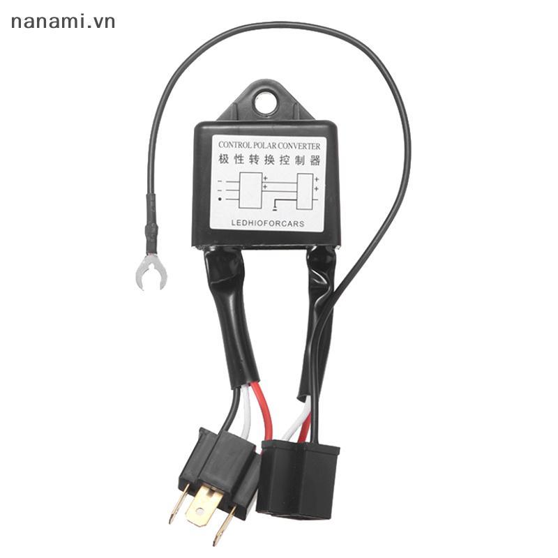 [nanami] 1 Chiếc Đèn Pha LED Ô Tô Ngược Phân Cực Bộ Chuyển Đổi Cực Biến Tần Tích Cực Âm Dây Buộc Adapter Cho Đèn Xenon H4 [VN]