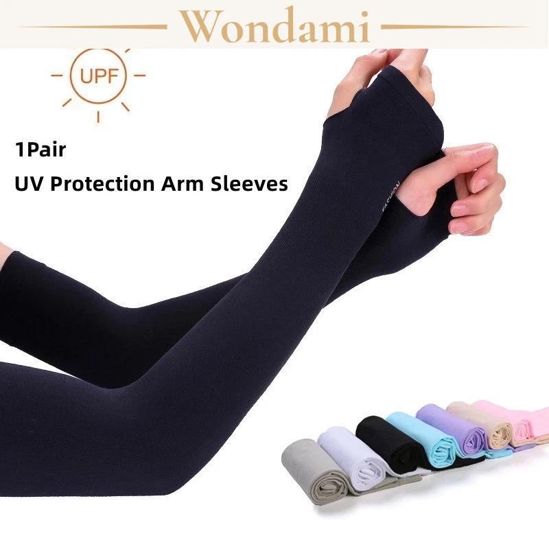 [1 Cặp] Găng Tay Chống Nắng Xỏ Ngón Thun Lạnh Chống UV Ống Tay Hở Ngón Đi Xe Máy
