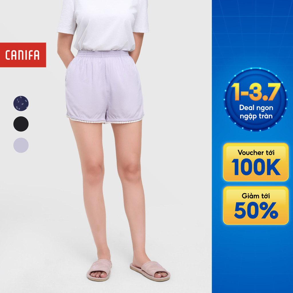 Quần mặc nhà nữ CANIFA chất liệu viscose dáng ngắn 6LB25S002
