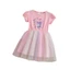 ✿ Bé Gái Tay Phồng Gradient Lưới Đầm Mềm Cotton In Hoạt Hình Top Lưới Váy Mùa Hè Ngày Lễ Mặc