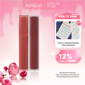 Combo Son kem siêu lì Romand Blur Fudge Tint 5g + Son tint bóng, siêu lì Romand Dewyful Water Tint 5g