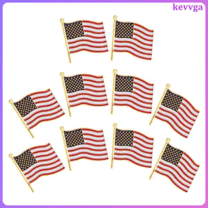 10 Cái Mỹ Cờ Thổ Cẩm Chân Hợp Kim Yêu Nước Ve Áo Chân Cho Áo Khoác Áo Sơ Mi Túi Homeparty Sử Dụng kevga