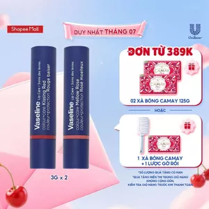 Combo 02 Son dưỡng môi Vaseline Colour+Care Mellow Rose & Kissing Red 3g
