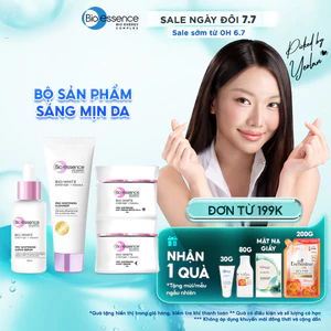 Bộ Bio-essence White - Sáng mịn Whitening: Kem ngày/ đêm 50g, Tinh chất 30ml, Sữa rửa mặt 100g, Kem chống nắng 40ml