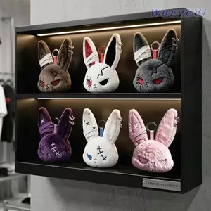 Móc khóa sang trọng WANYEDI Bunny, Búp bê sang trọng thêu thỏ đen phong cách Gothic, Thiết kế dễ thương dễ thương Thân thiện với da Thỏ sang trọng Quà tặng bạn bè
