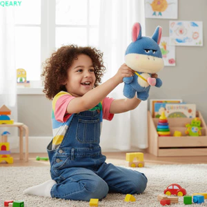 Đồ chơi nhồi bông hoạt hình QEARY, Đồ chơi nhồi bông mềm mại sang trọng phong cách Kawaii, Thiết kế ngộ nghĩnh phổ biến Đầu lớn Đồ chơi sang trọng dễ thương cho trẻ em