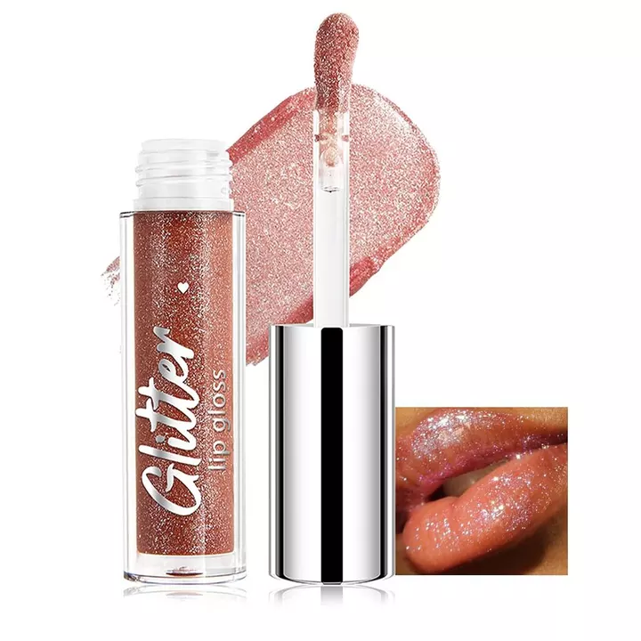 Erinde Glitter Shimmer Lip Gloss, Dưỡng ẩm Son bóng cao, Dầu môi màu làm sạch trong suốt, Chống dính, Son bóng dưỡng ẩm, Son bóng dưỡng ẩm, môi sáng, Thuần chay, Không gây kích ứng, 05