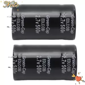 NOTE1 2 Chiếc Tụ Điện Chỉnh Lưu, Đen 500F Siêu Tụ Điện, Hiệu Suất Cao 35 x 60mm 2.7V Tụ Lưu Trữ Điện Ô Tô Tăng Cường