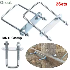 TUYỆT VỜI 2 Bộ Ống U, Kẹp Vuông Vít U góc phải, Sắt M6 Có Vách Ngăn Bu Lông